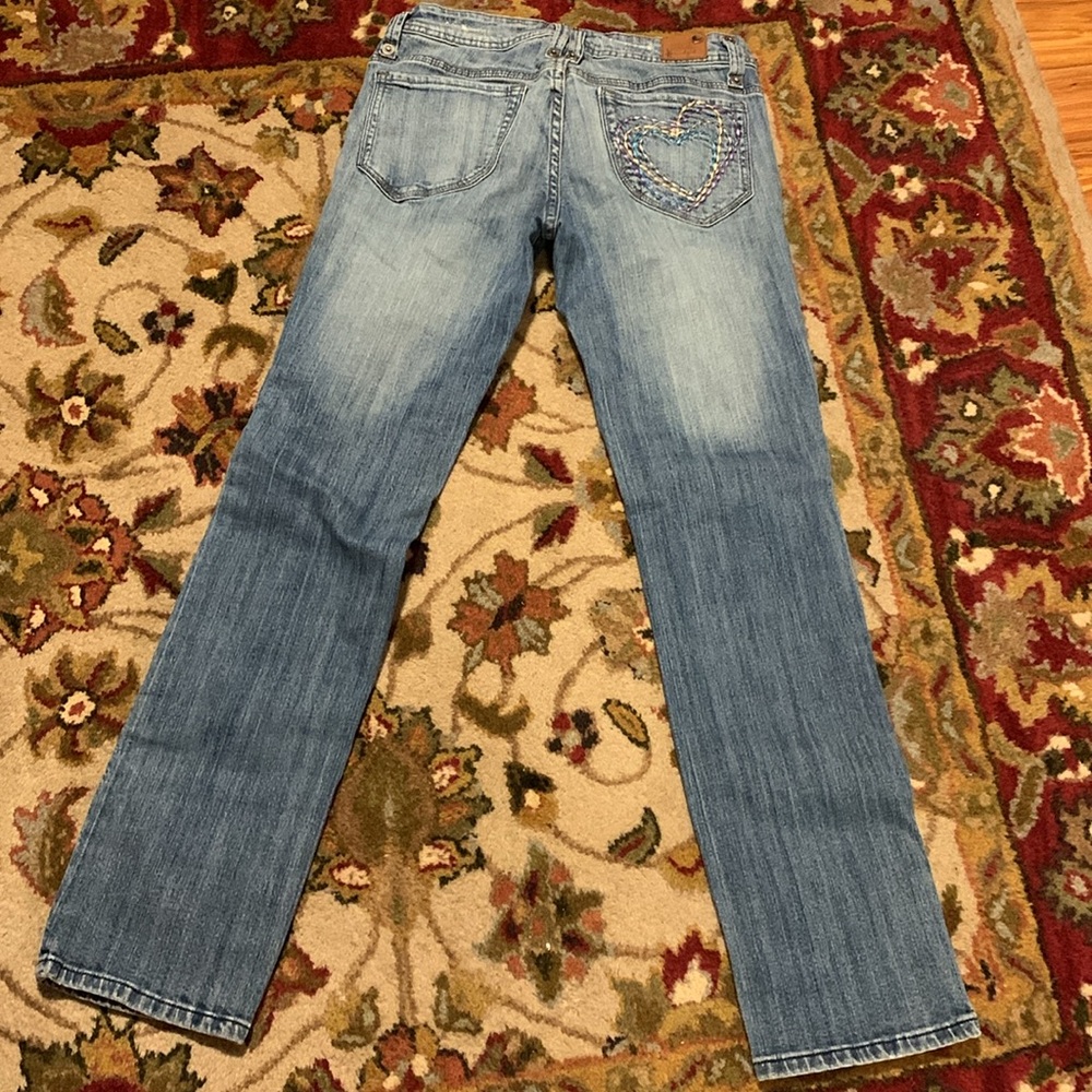 Soundgirl Classic Blue Jeans with Embroidered Heart on Back Pocket